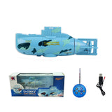 Tsiodot Mini RC Submarine Waterproof Remote Control Boat Underwater Diving Fish Tank Toy for Kids Birthday Gift（Blue）