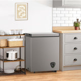 3.5 Cu.Ft Small Chest Freezer, Mini Deep Freezer with Removable Basket, Adjustable Temperature, Free Standing Top Open Door Energy Efficient Compact Freezer for Apartment, Home, Office, Garager，Gray