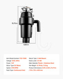 VEVOR Food Waste Garbage Disposal, 1HP 3700RPM DC Motor, Continuous Feed Kitchen Sink Garbage Disposer, 3-Bolt Mount Food Waste Grinding System with Splash Guard & Power Cord for Kitchens