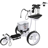 Super E Caddy The Pro Wireless Remote Control Electric Golf Cart, Built-in 6 Pack Cooler, Seat, USB (White) Super E Caddy