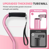 BeneCane Walking Cane for Men & Women Adjustable Cane with Offset Soft Cushioned Handle -Portable Lightweight Sturdy Mobility Walker Aid for Elderly, Seniors Collapsible Cane Pink