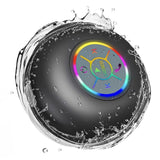Luzsco Bluetooth Shower Speaker with LED – Portable Wireless Mini Speaker with Mic & Suction Cup, IPX4 Water Resistant for Shower, Travel, Pool, River Floating, and Outdoor Fun (Black)