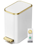 Cesun Small Bathroom Trash Can with Lid Soft Close, 5 Liter/1.3 Gallon Stainless Steel Garbage Can with Removable Inner Bucket, Step Pedal