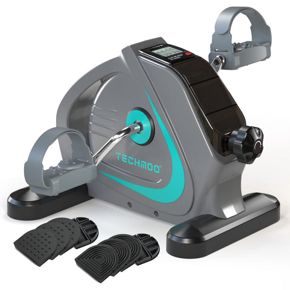 TECHMOO Under Desk Bike Pedal Exerciser Portable Mini Home Exercise Bike with 5LBS Flywheel Sitting Peddler Exerciser for Seniors Legs and Arms Trainer Physical Therapy Equipment Exercise Bicycle TECHMOO