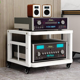 Heavy-Duty AV Stand & Movable Storage Cart, HiFi Rack with Adjustable Shelves for Living Room, Gaming Room, Music Studio - White, 2-Tier Entertainment Solution