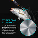 Gaffer Sportfishing 2-Piece Extendable Fishing Gaff Hook - Heavy-Duty Fishing Gaff Pole with Stainless Steel Hook - Durable, Corrosion-Resistant Design for Saltwater & Freshwater Fishing Pole - Gold