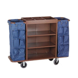 OTQEFTN Commercial Linen Trolley on Wheels Janitorial cart, 3 Shelves Housekeeping