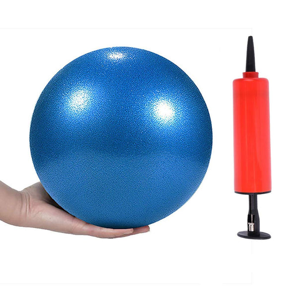 Comkit Mini Yoga Pilates Ball 10 Inch for Stability Exercise Training Gym Anti Burst and Slip Resistant Balls with Inflatable Straw (Blue) MoldFun