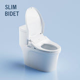 Lotus Bidet ATS-850 Elongated | Slim Heated Toilet Seat with Adjustable Warm Water Wash, Wireless Remote, Stainless Steel Nozzle, Warm Dryer, LED Night Light, Child Mode, Easy DIY Installation