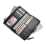 Men's Zipper Wallet Coin Purse Male Retro Hand Clutch Phone Bag Hasp Money Bag (Color : A Size : One Size)