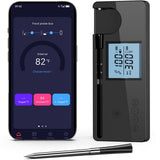 Meat Thermometer Digital Wireless with 800ft Range, Bluetooth 5.3 Food Thermometer with Dual-Temperature Probe, LCD Display and App&Case Setting