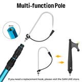 SANLIKE Telescopic Fishing Gaff Large Size Fish Gaff for Saltwater Boat Fishing Heavy Duty Stainless Steel Hook with M8 Screw Non Slip Handle for Big Catfish Tuna Shark M