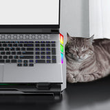 RGB Laptop Cooling Pad Stand with Adjustable Fan, Foldable Ergonomic Design