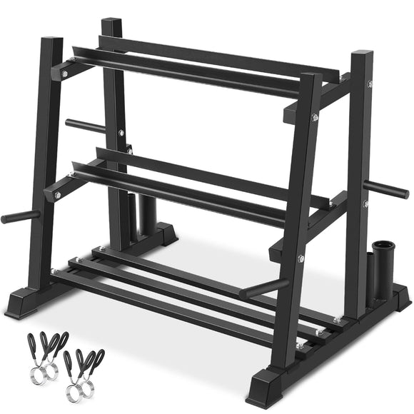 Dumbbell Rack, Bongkim Dumbbell Set with Rack Stand, Dumbbells Weights Rack for Home Gym, Weight Rack for Dumbbells, Kettlebells, and Weight Plates 1100LBS Bongkim