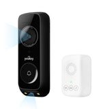 youkey Doorbell Camera Wireless No Subscription, 2K Dual‑cam Video Doorbell with Chime, See Visitor & Package Together, 5G WiFi, 8GB Local Storage, Works with Alexa & Google Home, Battery Powered