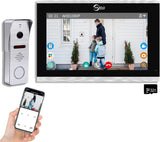 Wireless Video Doorbell Intercom System Doorbell with Camera,10 inch Touch Monitor 1080P Video Entry Doorphone TUYA IP Wired Video Door Phone for Home Villa Apartment (1 Bell+10 inch)