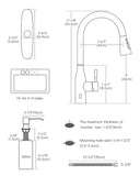 APPASO Touchless Kitchen Faucet with Pull-Down Sprayer, Kitchen Sink Faucet Touchless Brushed Nickel, Single Handle Hands-Free Motion Sensor Faucets Suitable for 1 or 4-Hole Sink, Stainless Steel