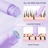 Bikini Trimmer for Women - 2 in 1 Women Electric Razor, Rechargeable Body Hair Trimmer and Facial Hair Remover, IPX7 Waterproof Wet & Dry Use Womens Electric Shaver for Bikini Underarm