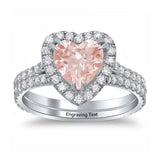 Oseew Morganite engagement ring Heart Shape 14k white gold morganite rings 10k rose gold morganite rings 14k white gold morganite rings for women 10k white gold morganite rings for women (white gold)