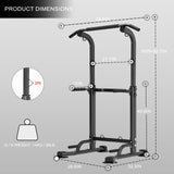 Trlakepreble Power Tower Pull Up Bar,Pull-Up Rack Dip Station,Height Adjustable Multi-functional Home Strength Training Gym Equipment, Save Space,People Below 6 feet (Black)