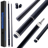 KONLLEN Carbon Fiber Pool Cue, Low Deflection Shaft with Pro Taper, Ebony Inlay Design, 11.8mm Tip, Adjustable Weight System