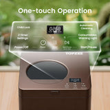TOPZEE Electric Composter:3L Kitchen Compost Bin Countertop Indoor Odorless, Kitchen Composter Auto-Cleaning, Turns Waste into Natural Fertilizer with a Single Button, Dark Brown