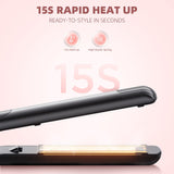 Hair Straightener, Flat Iron 1 Inch Titanium Ceramic Ionic Hair Straightener and Curler 2-in-1, Fast Heat Up, Adjustable Temperature, Dual Voltage, Auto Shut Off for Less Frizz, Shines and Smooth