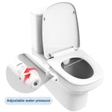 Yohip Ultra-Slim Bidet Attachment for Toilet - Dual Nozzle (Feminine & Posterior Wash) | Lead-Free Stainless Steel Valve | Non-Electric Adjustable Water Pressure | 2.48" Slim Fit Standard Toilets
