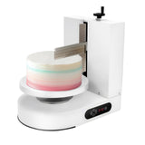 FONSOLUM 4-12“ Cake Decorating Coating Machine w/LCD, Auto Cream Spreading Machine Smooth Coating Decoration Machine, 60-320rpm Adjustable Tabletop Cake Turntable for Cake Shop Household, 220W (White)