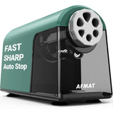 AFMAT 6 Holes Pencil Sharpener for 6-11mm Pencils and Electric Pencil Sharpener for 6-12mm Pencils, 2 Pack