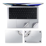 4 in 1 Ultra Thin 3M Vinyl Full Size Laptop Skin Palm Rest Sticker for MacBook Pro 14 Inch 14.2" M2 M3 M4 M5 (Model: A2442/A2779/A2918/A2992/A3112/A3401/A3185/A3434/A3426/A3427) - Silver