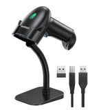 Anyeast Wireless Barcode Scanner with Stand, 1D 2D QR 3-in-1 Connection