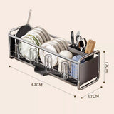 Large Dish Drying Rack, Stainless Steel Anti-Rust Dish Racks for Kitchen Counter, Multifunctional Dish Drainer Space-Saving Dish Drainer with Slotted Design