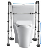 Toilet Safety Rails, Adjustable Toilet Safety Frame & Rails, Toilet Safety Rail for Elderly Adults