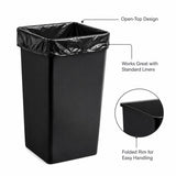 Getzi 5 Pack Black 50 Gallon Square Commercial Trash Can, Heavy Duty Resin Waste Bin, Large-Capacity Indoor Outdoor Garbage Container for Restaurant, Office