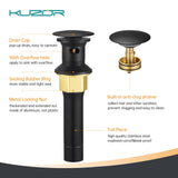 KUZOR Matte Black Pop Up Bathroom Sink Drain with Overflow, 2 Pack