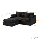 Cloud Couch Modular Sectional Sofa,82.68" L Shaped Couch