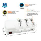 SHARPAL 198H Electric Knife Sharpener - 3 Stage Professional Knife Sharpening System with Diamond Wheels, Suit for Double-Beveled Straight Edge & Serrated Knives, Premium Fathers Day Gift