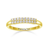 Oseew Created Diamond gold Engagement Ring band Stackable Bands and Wedding Rings Anniversary Bands 0.25CT/1/4 Christmas Valentines day (yellow gold)