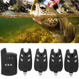 High Sensitive Electronic Fishing Bite Alarm Indicator LED Light Alert, 4 Fish Bite Alarm with 1 Receiver Indicator Sound Vbest life