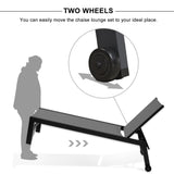 PURPLE LEAF Patio Chaise Lounge Set of 4 with Wheels, Adjustable, Grey