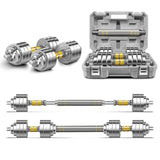 PHOEROS Adjustable Dumbbell Set - 44/66/88 LBS weights set, Dumbbell Barbell 3 in 1, Steel Dumbbells Pair with Connecting Rod for Adults Women Men Fitness Workout, Home Gym Exercise Training Equipment (88lbs)