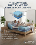 IZONE Smart Mattress, Dual-Sided Adjustable, Plush to Firm, Personalized Lumbar Support for Couples, Compatible with Adjustable Bases, 100-Night Trial (12-Inch, Queen (U.S. Standard))