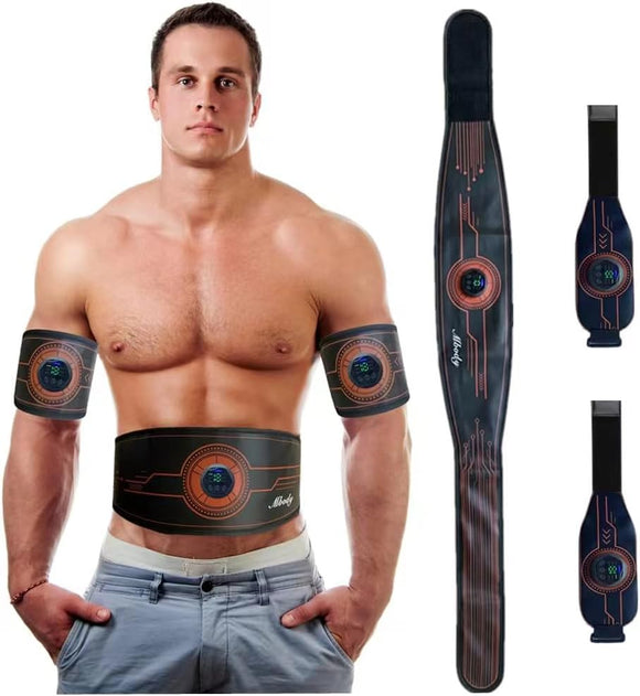 Mtoner ABS Muscle Training EMS Fitness Workout Toner Belt for Abdominal/Arm/Leg Full Set Fit 23''-60'' for man and woman MTONER