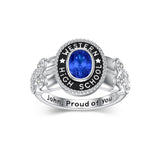 Oseew 2027 Birthstone Graduation Ring for Women Gift (White Gold)