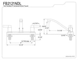 Kingston Brass FB2121NDL 7-11/16-Inch in Spout Reach NuvoFusion 8-Inch Centerset Kitchen Faucet, Polished Chrome