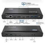 DisplayLink Laptop Docking Station Dual 4K@60Hz(2 HDMI+2DP), 100W PD Charging Compatible with Thunderbolt