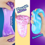 WATERELF Easter Eggs Slime Kit for Kids, Easter Basket Stuffers DIY Slime Making Set with Mix-Ins, Reusable Safe Craft Toy, Birthday Gift for Girls Boys Ages 5-12, Orange Purple Blue Pink