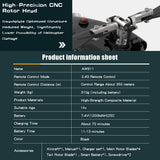 MechPuConToy RC Helicopter Model, AW-911 Air - Wolf 1/34 Scale 2.4G 9CH Flybarless RC Aircraft Model with 6G/3D Stunt Mode and GPS Positioning (RTF Version)