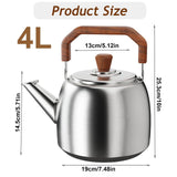 316 Stainless Steel Whistling Water Kettle for Stove Top, Large Capacity Tea Kettle with Handle, Hot Water Fast to Boil Tea Pot, Classic Kitchen Stovetop Kettle(4L/4.2 Quarts, Glossy)